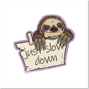 Sloth Just slow down Posters and Art